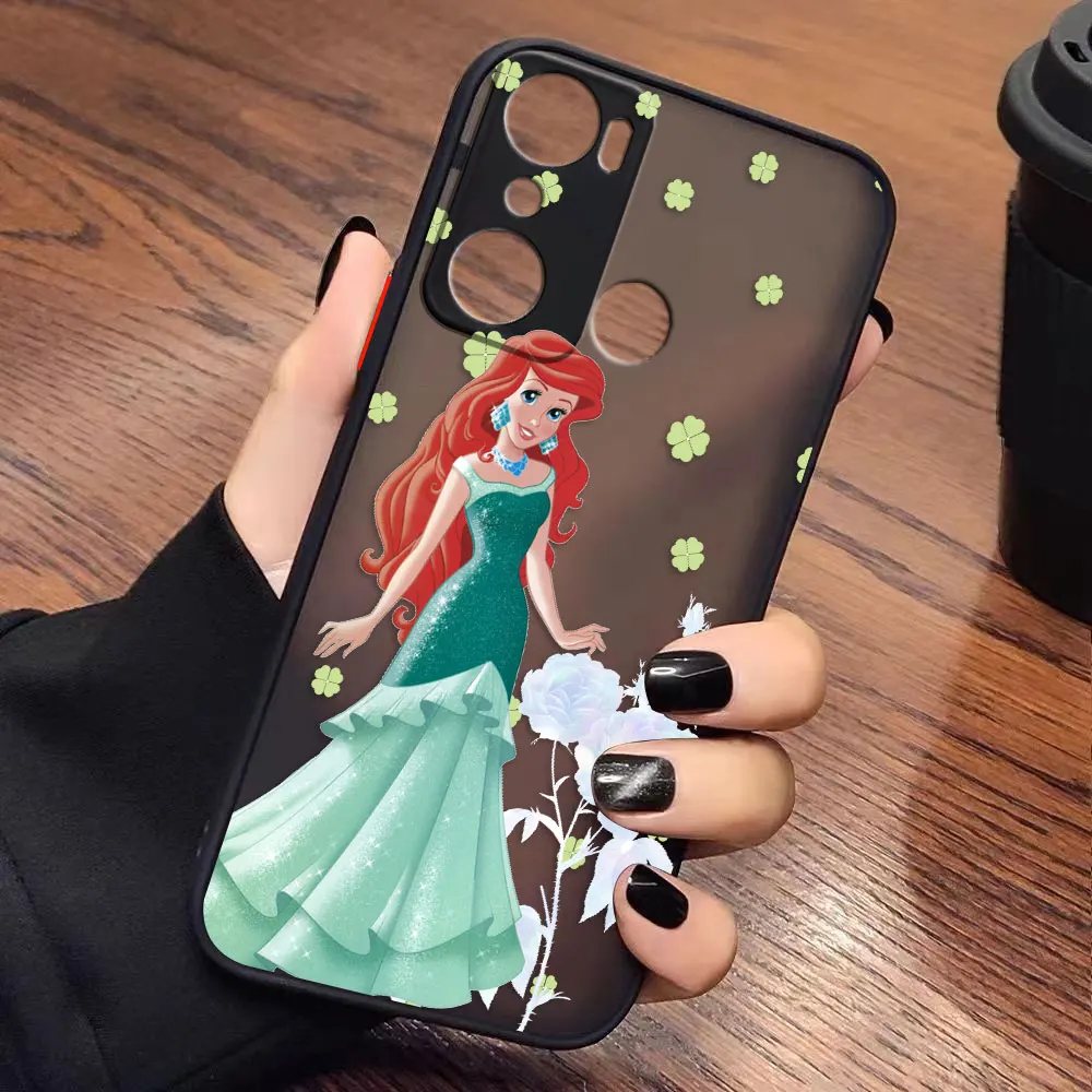 Matte Case for infinix HOT 20I 12 12I 11 11S 10 10I 10S PLAY 9 8 Pro POVA 3 CAMON 15 17P Case Funda Shell Anime Mermaid Princess