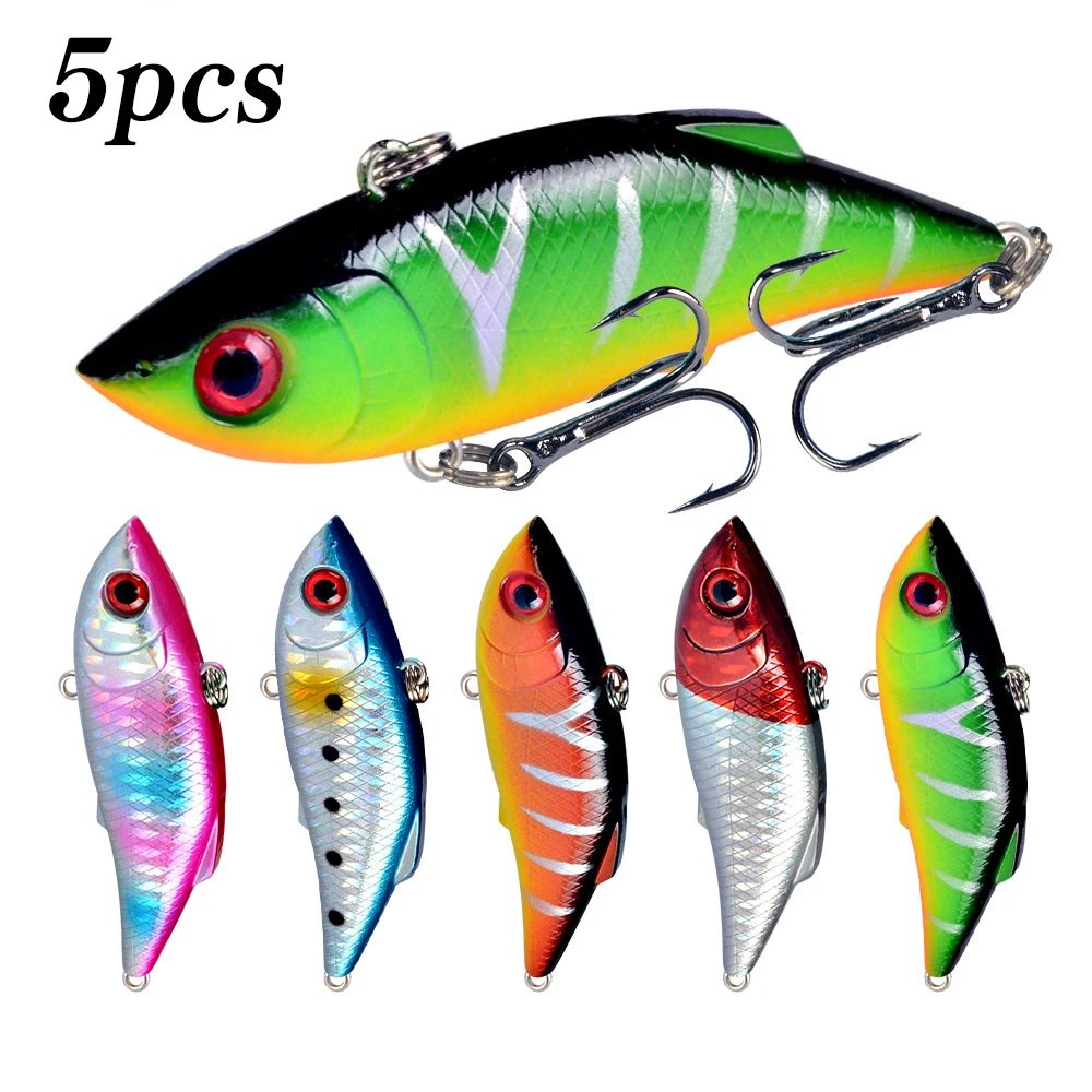 5 قطعة VIB الصيد إغراء الصلب الاصطناعي فيبي Lipless البلاستيك الاهتزاز غرق الهزاز الطعم