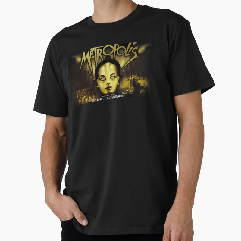 

Fritz Lang's Metropolis Classic Sci fi Gift t shirt for man Futuristic Robot Maria Graphic Clothes 1223 All size Tops S-6XL Tee