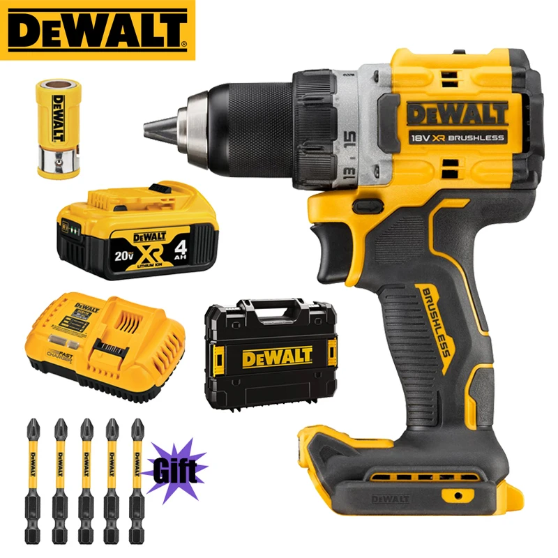 

DEWALT DCD800 DCB204 Electric Screwdriver Battery Pack Sets 20V XR Cordless Brushless 1/2-in Decoration Maintenance Impac Drill