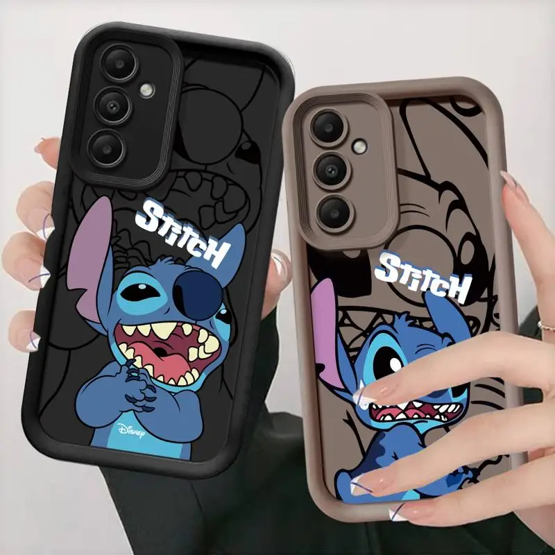 phone cases for Samsung Galaxy A53 A34 A25 A12 A31 A23 A24 A14 A54 A73 Angel Eye Ladder funda Cover Playing Happily Cute Stitch