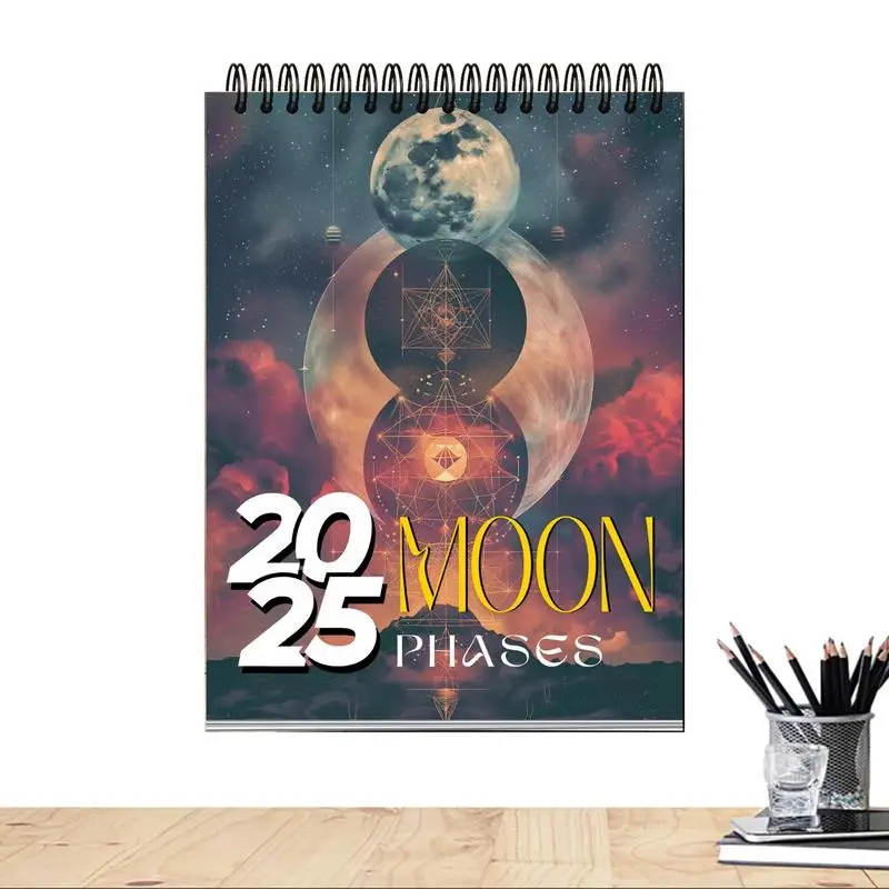 2025 Moon Phase Calendar Moon Cycles Wall Calendar Daily Weekly Monthly Planner Jan 2025 Dec 2025 Moon Tracking Astrology