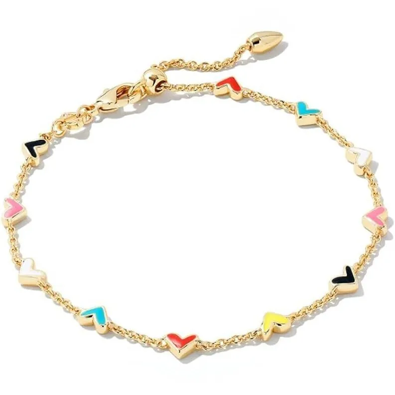 Heart Shape Gold Chain Bracelet Various Mixed Fashion Jewelry Color Bracelet Women's Style