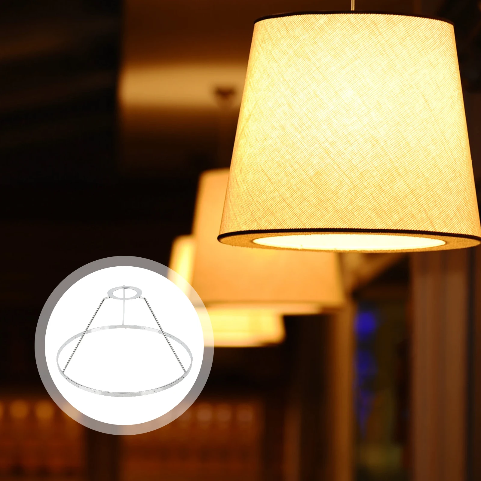 

Iron Frame Lamp Accessories Sturdy Light Frame DIY Lampshade Bracket Smooth Surface Anti Rust Table Ceiling Lamps Lighting