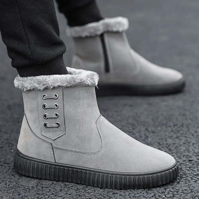 Men's Snow Boots 2025 New Fleece Lined Thickened Anti-Slip Cotton Shoes Winter Warm Cold Proof Heavy Duty Cotton Boots for Men​