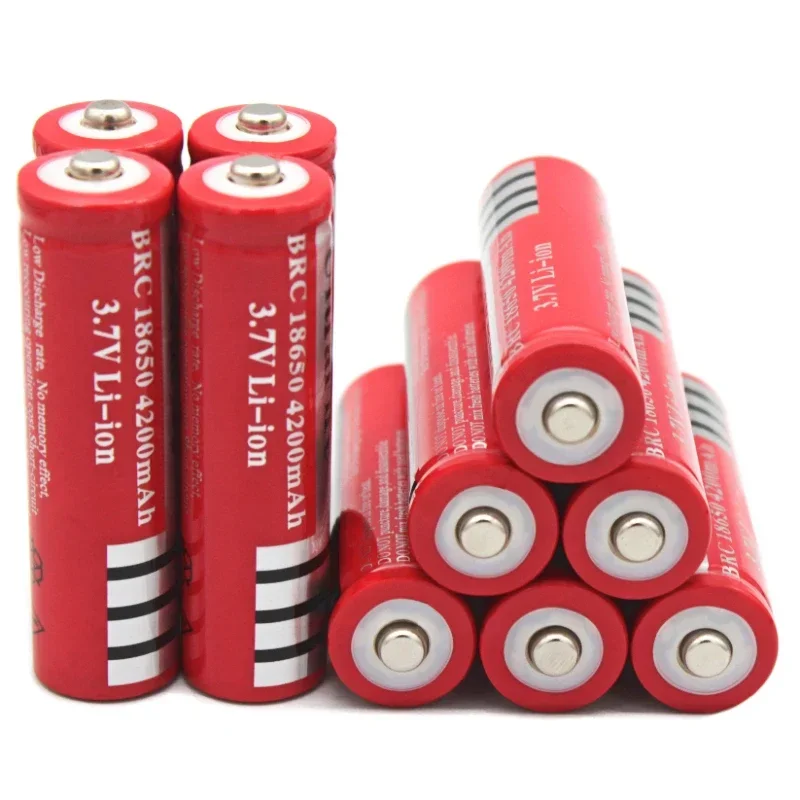 100% New 1-10 PCS BRC18650 Battery 3.7V 4200mAh Rechargeable Lithium-ion Battery for LED Flashlight Litio Battery