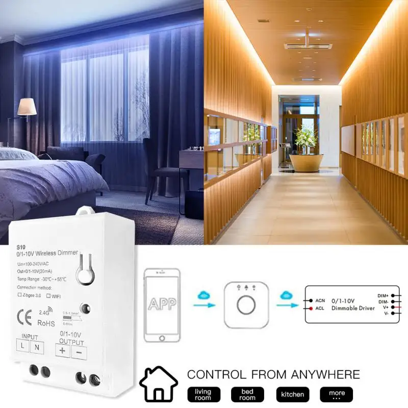 Tuya Smart Zigbee Led Controller 0-10V 1-10V Light Dimming Controller Smart Home Dimmer Work With Alexa Google Home Smartthings