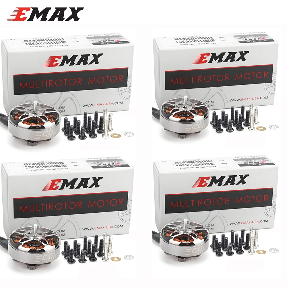 4 unids/lote Emax ECOII 2004 1600KV 2000KV 3000KV 3-6S 3mm eje sin escobillas CW Motor para RC Multirotor FPV Drone Quadcopter