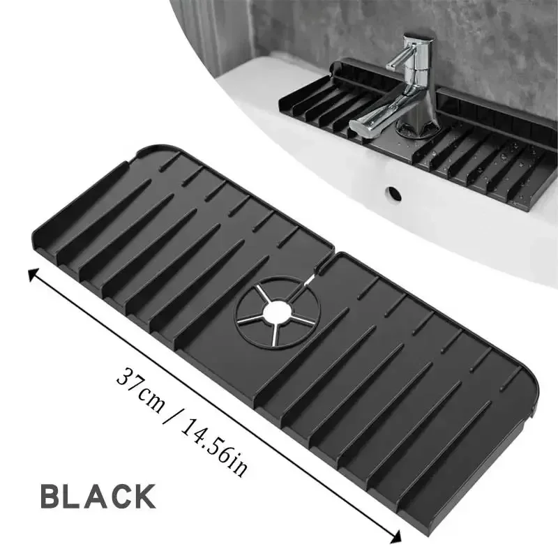 1pc Drain Water Retaining Anti-spray and Pad Silicone Faucet Splashproof Water Absorbent Pad Bathroom Sink Accessories