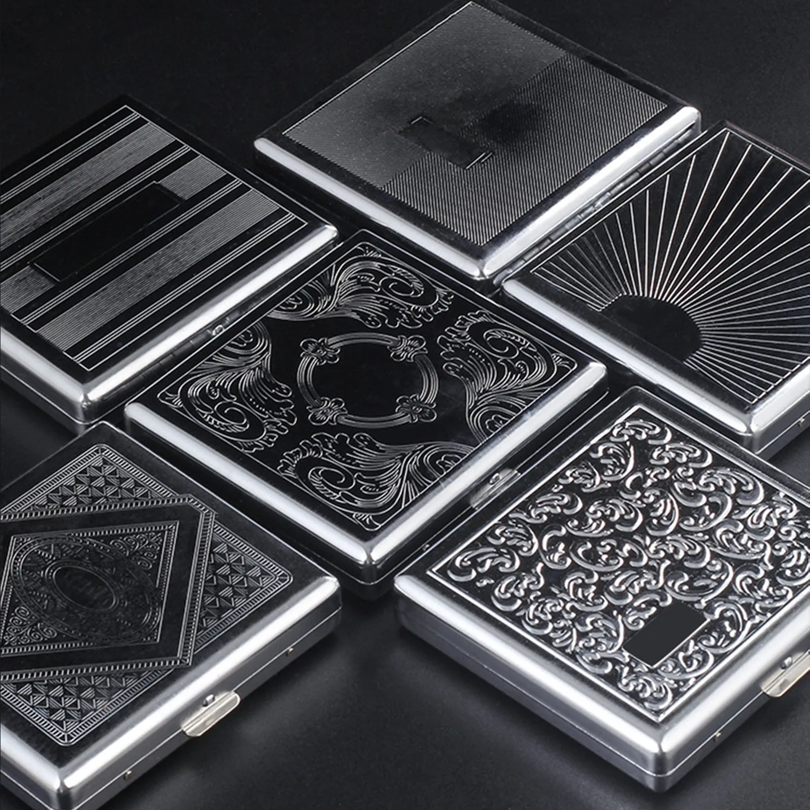 Hold 20 Cigaretes Storage Box Extra Slim Alloy Cigarette Case Gifts for Father Husband Brothers
