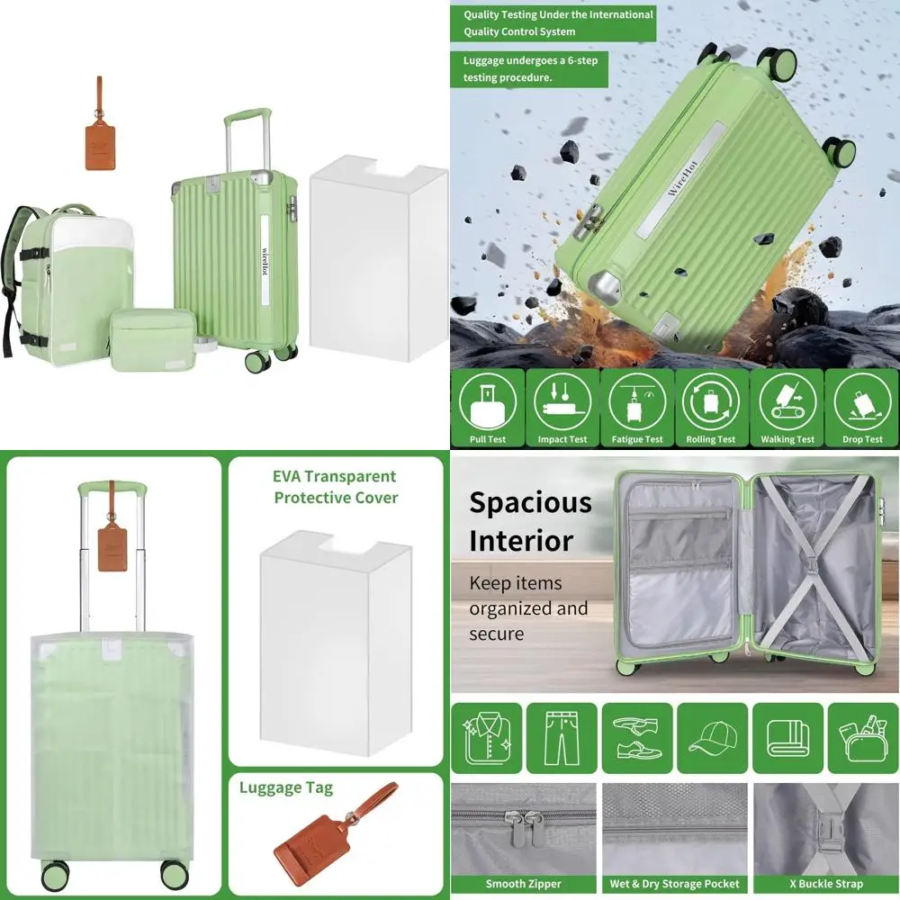 

Набор ручной клади 22x14x9 в винтажном стиле с рюкзаком, твердый корпус из АБС-пластика + ПК, 20-дюймовый ретро-чемодан для воздушных путешествий