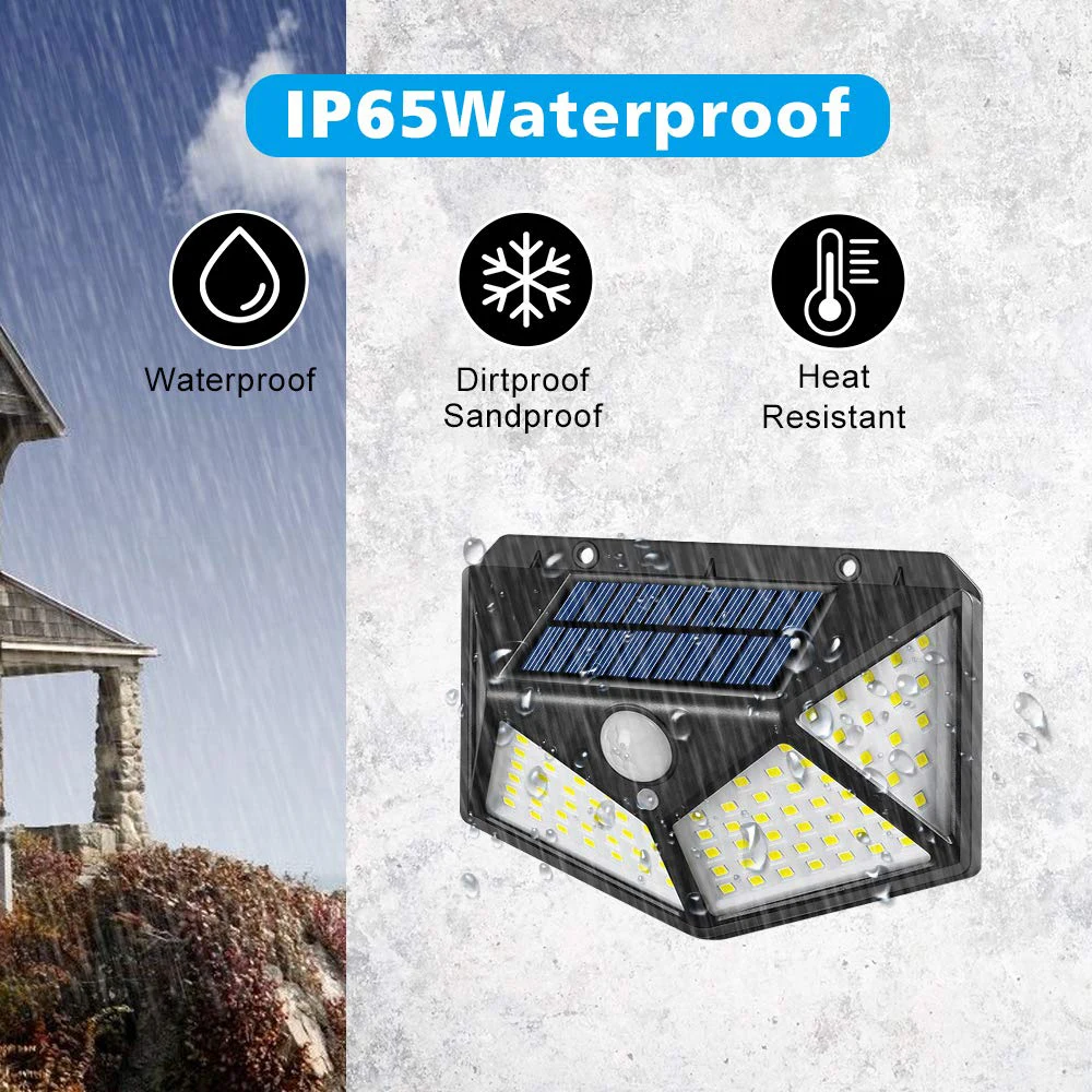 

Solar Lamp Lantern 114LED light 4-side Big battery PIR Motion Sener Garden Outdoor Patio Yard Wall Driveway Fence