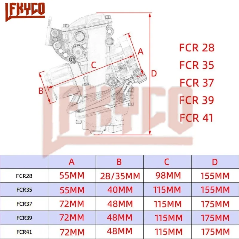 Motorcycle Carburetor FCR41 for CRF 450 650 KLX450 YZ450F DR650 WR 400 450 FS450 300CC to 650CC Engine ATV Carb Moto Accessories