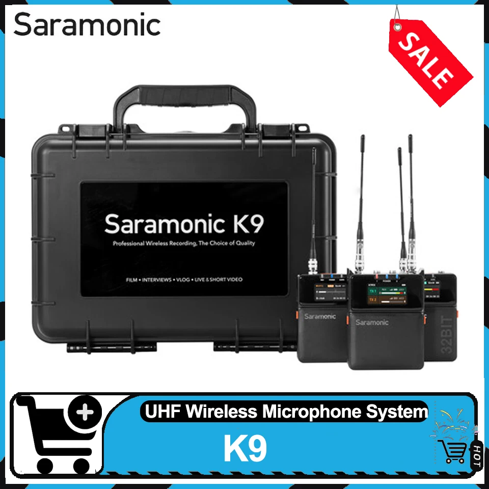 Saramonic K9 نظام ميكروفون لاسلكي رقمي UHF لشخصين ميكروفون لاسلكي Lavalier لصناعة الأفلام والكاميرات #1