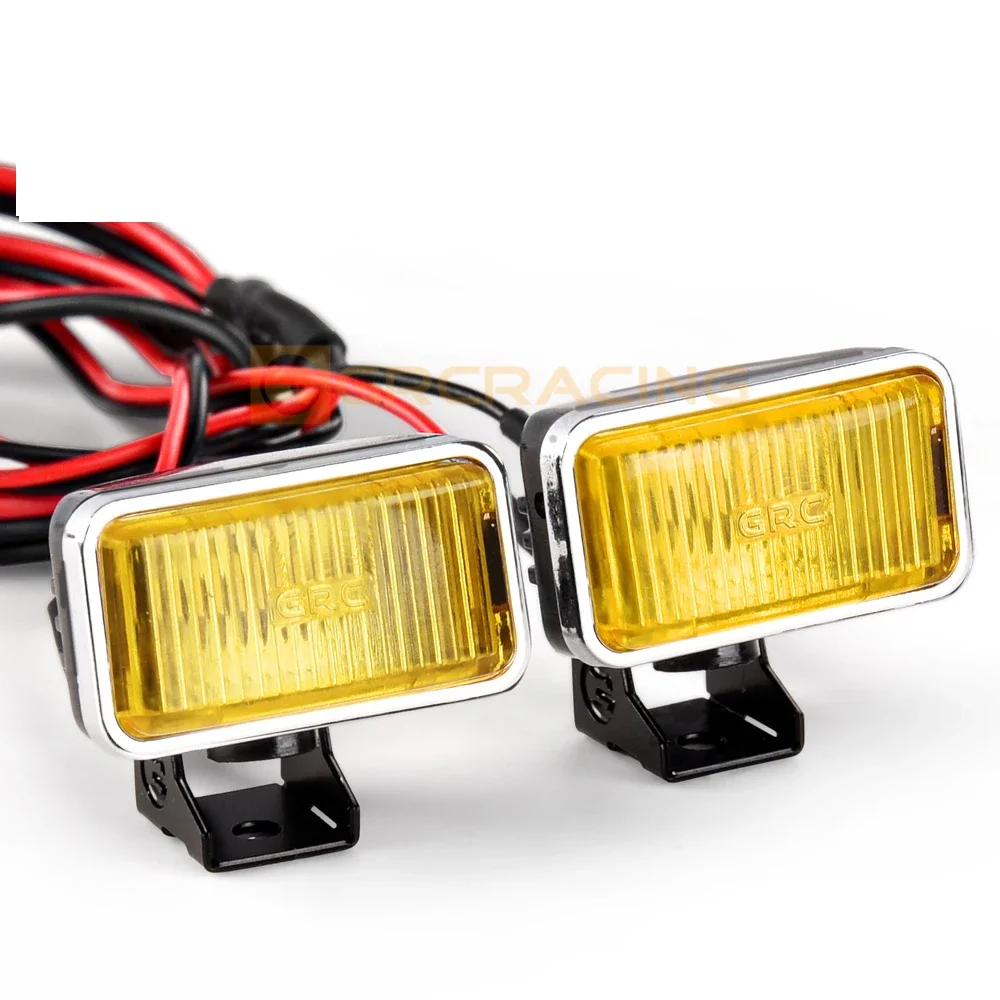 20mm Rectangular Spotlight Searchlight Headlight for 1/10 RC Crawler Car Traxxas TRX-4 Defender Ford Bronco SCX10 90046 DIY Part