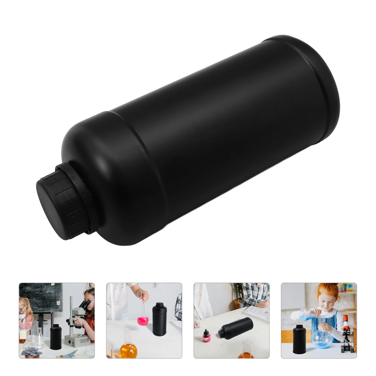 4 Pcs Plastic Sample Bottles Chemical Reagent Liquid with Cap Laboratory Storage