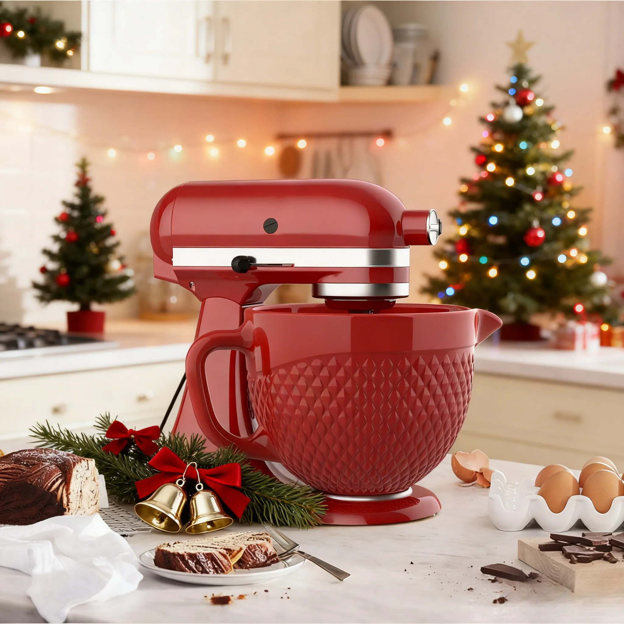 

Gvode Ceramic Mixer Attachment Fit 5Quart Tilt Head Stand Mixers Ceramic Bowl for Kitchenaid 5 QT Perfect for Christmas Baking