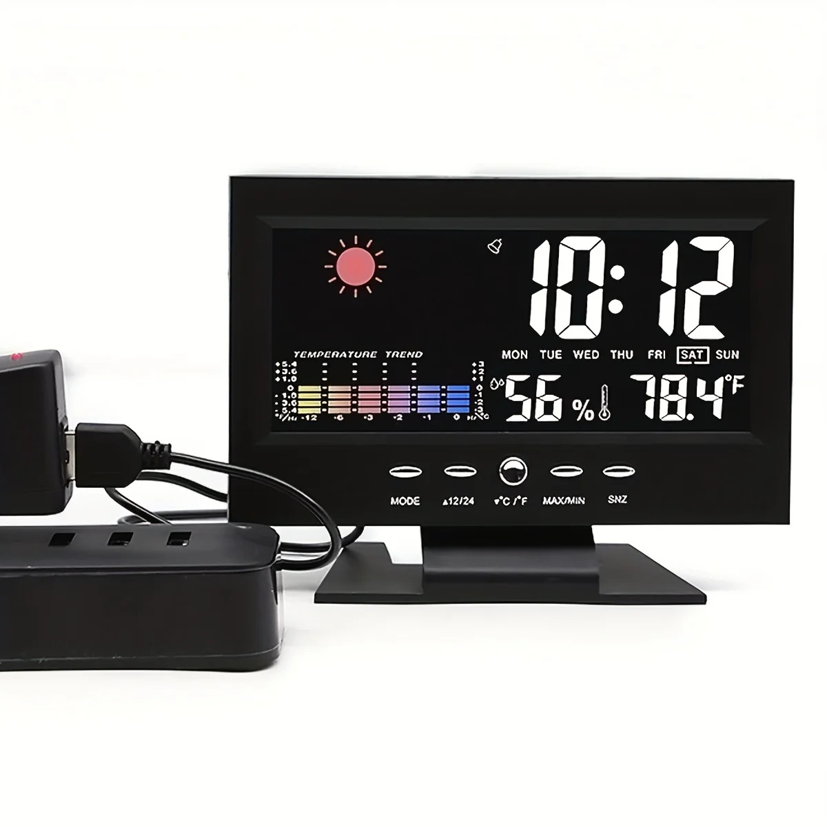 Weather Clock Weather station digital temperature humidity meter clock Home voice controlled electronic alarm clock