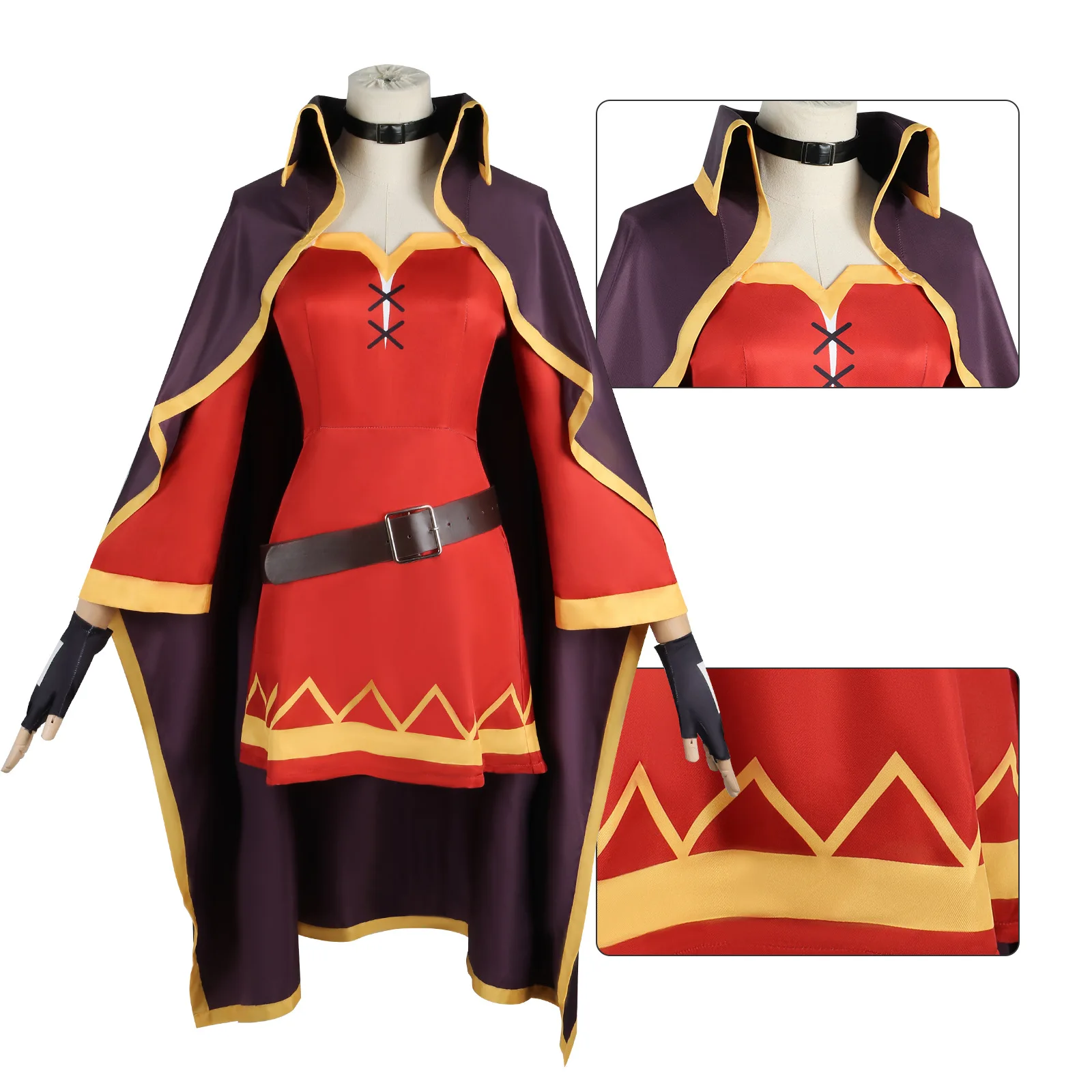 

Anime Megumin Cosplay Costume Konsubarash Sekai Ni Shukufuku Wo! Cosplay Dress Hat Cloak Uniform Wig Halloween Party Cos Girls