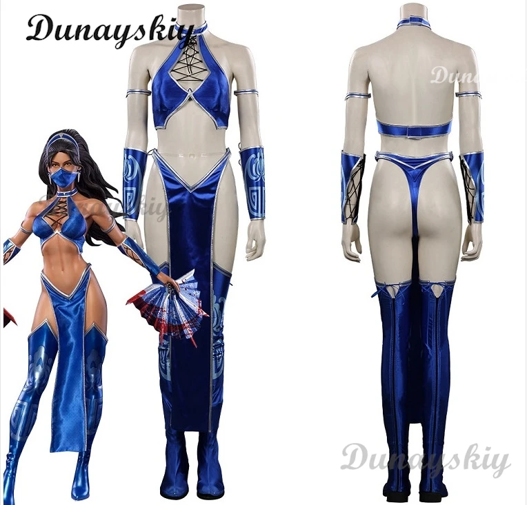 Kitana Mileena Katana Cosplay Game Mortal Cos Kombat Jumpsuit Mask Costume Women Swimsuit Bikini Halloween Carnival Party Suit