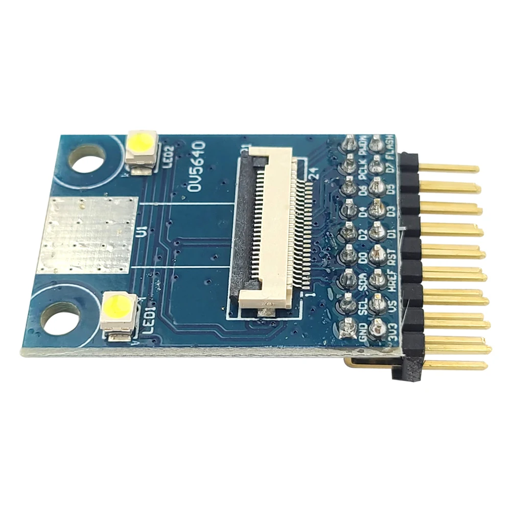 OV5640 Camera Module Adapter Board with Double Flash Light Control Development Board 8-Bit SCCB IIC Port 18PIN RGB YUV JPEG