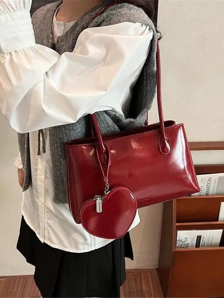 

Ретро-сумка через плечо для невесты, красная женская сумка, новинка весеннего сезона, универсальная, качественная, модный аксессуар