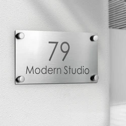 MD Stainless House Number Door Plate Customize Street Address Letter Family Name for Apartment Hotel Shop Villa Company Cafe Bar