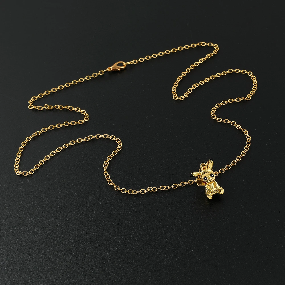 일본 애니메이션 포켓몬 캐릭터 피카츄 금속 펜던트, 귀여운 목걸이, 절묘하고 컴팩트 쥬얼리