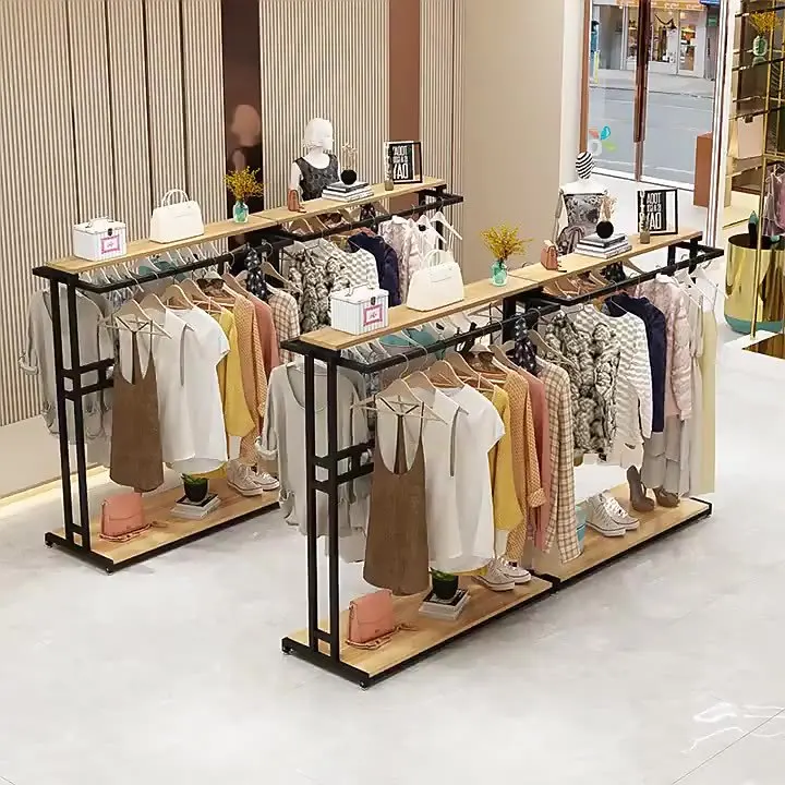 

Clothing store hangers hangers, Nakajima shelves, shopping mall double-pole clothes display racks, men's and women's clothing
