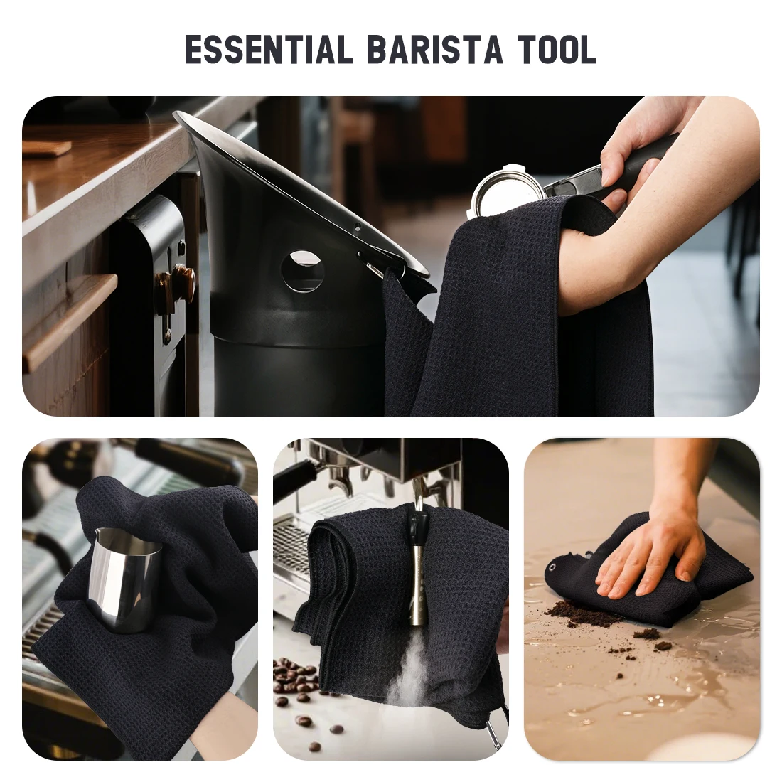 مناشف باريستا - ملحقات قهوة الإسبريسو - عبوة من قطعتين من قماش تنظيف القهوة لآلة الإسبريسو وعصا البخار ومرشح القهوة #6