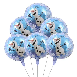 6 piezas de 18 pulgadas Frozen Elsa Balloons Anna Olaf Princess Helium Globos's Birthday Fiesta Baby Shower Decoraciones para niños 12 mejores decoraciones de cumpleaños de princesas de ventas - №7