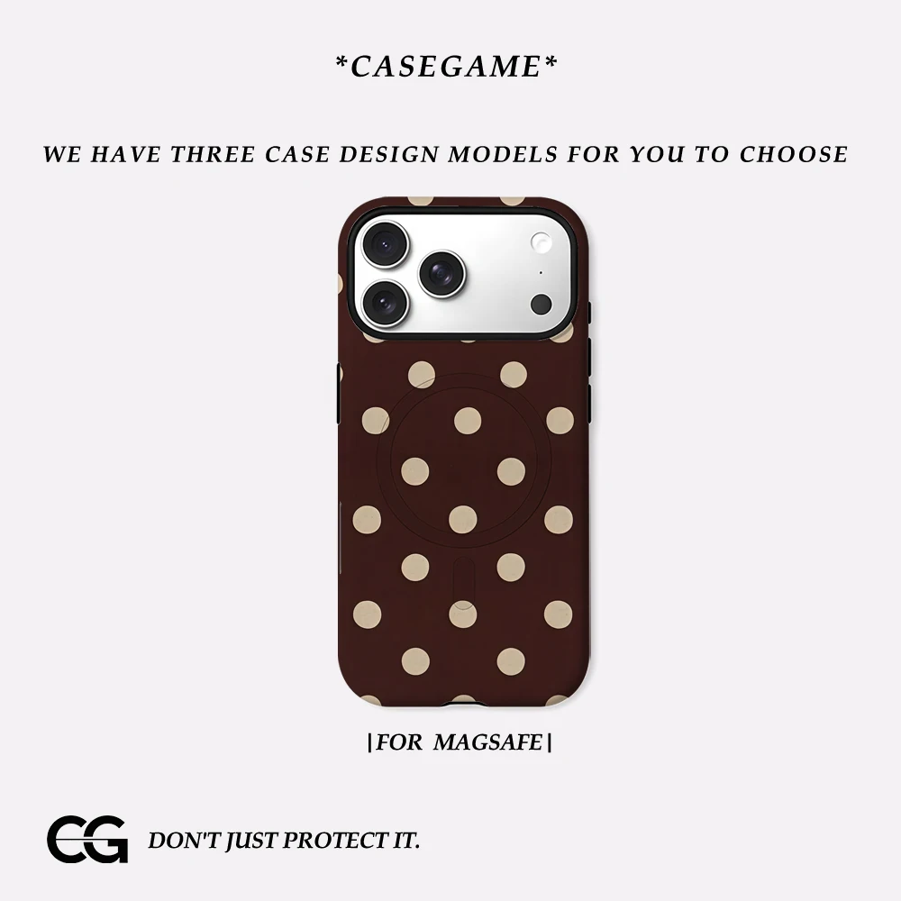 

Vintage Polka Dot Print Phone Case for IPhone 17 16 15 14 13 Pro Max Plus for Magnetic Single Double-layer Tough Case