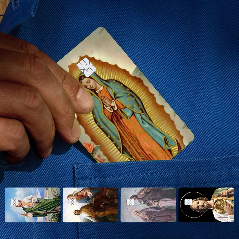 Guadalupe San Judas Cover Skin Sticker For Credit Card Bank Debit Bus Card Front Side