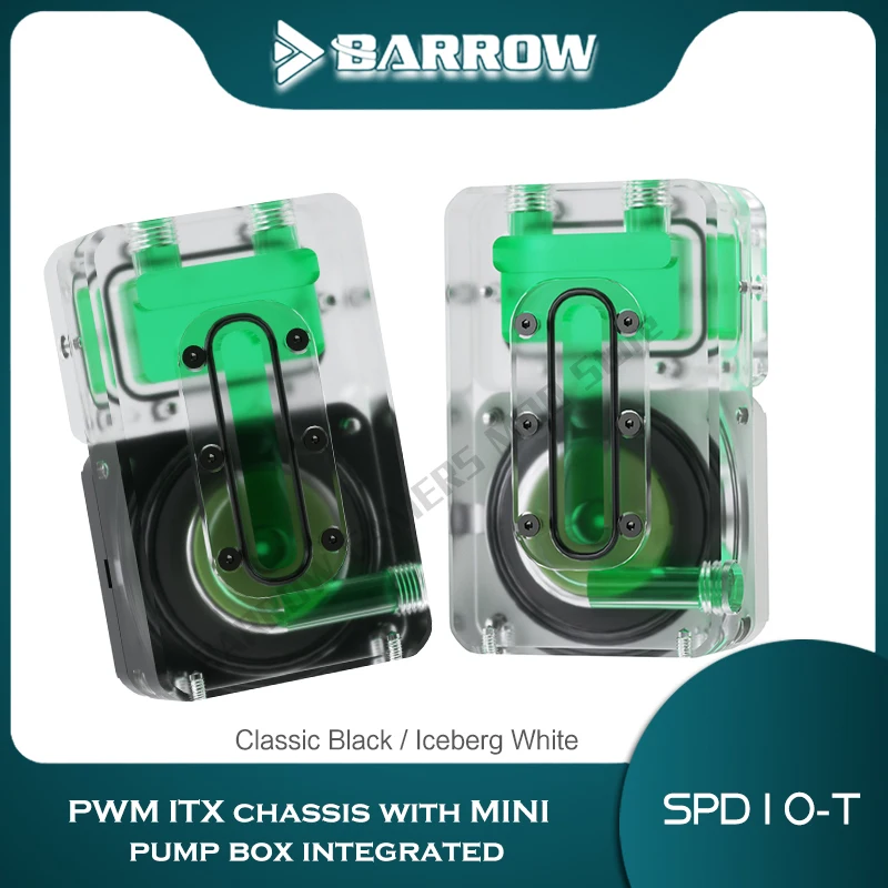 

Barrow ITX Case AIO Pump Box Small Reservoir Combinate 10W PWM Mini Water Tank For Split Liquid Water Cooling System SPD10-T