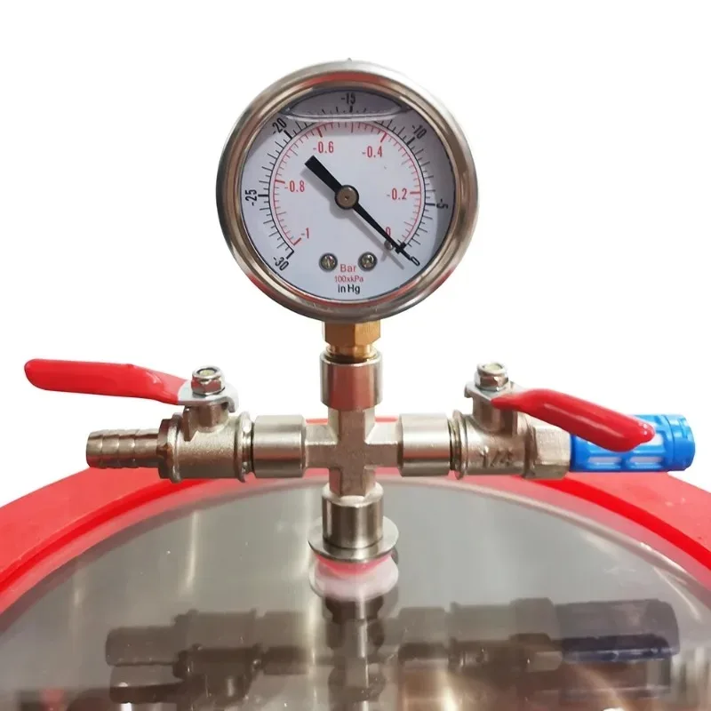 Brand New Silicone Gauge Set with Valve for Vacuum Degassing Chamber  Acrylic Lid Accessories