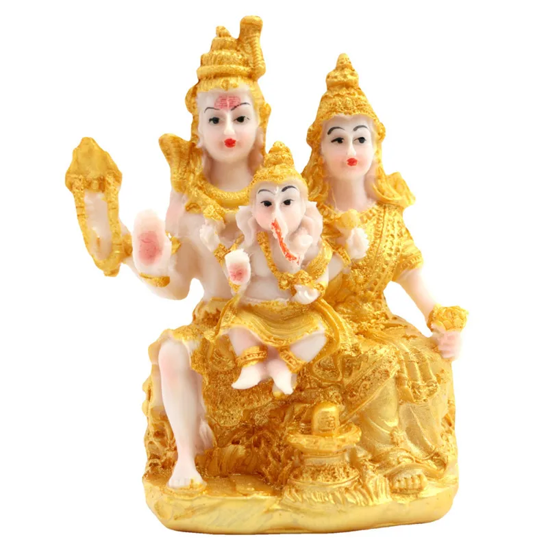 

Gold Plated Delicate Indian Style White Resin Auspicious Collective Wealth Home Putting Decorate Statue Figurine