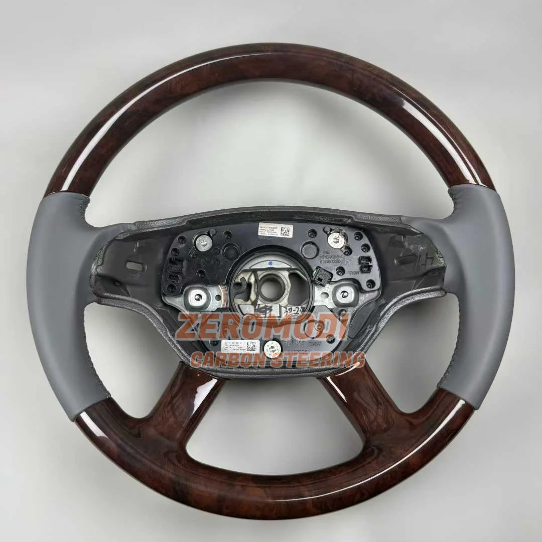 Racing Carbon Fiber Wood Perforated Leather Steering Wheel for Mercedes-Benz S-Class W221 2008 S280 S300 S350 S400 S500 S600
