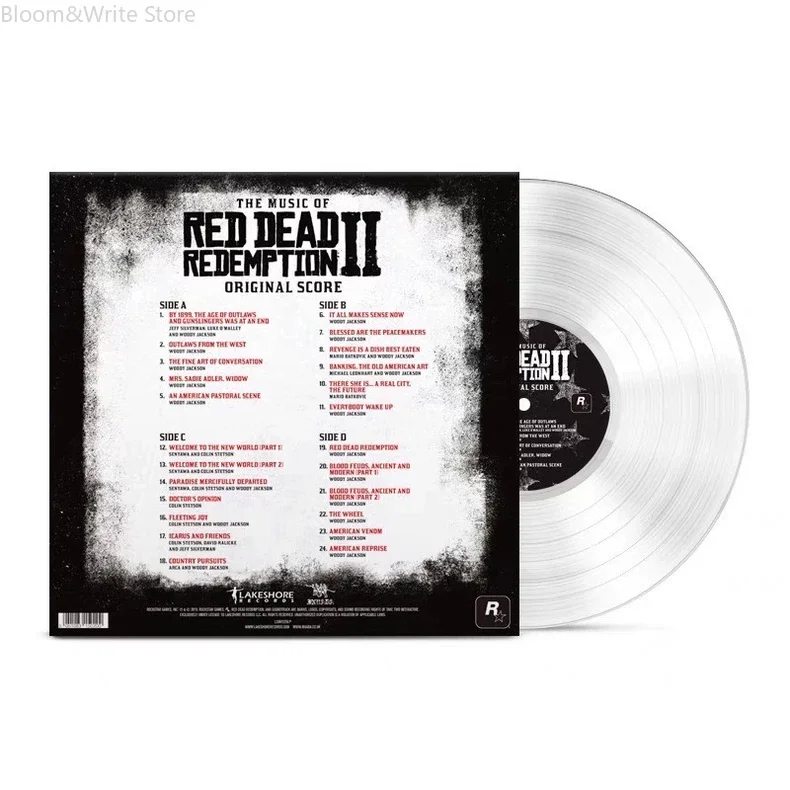 Classic Western Cowboy Game Red Dead Redemption 2 Clear Vinyl 2LP Record, 33 RPM Fan Music Gifts view 3