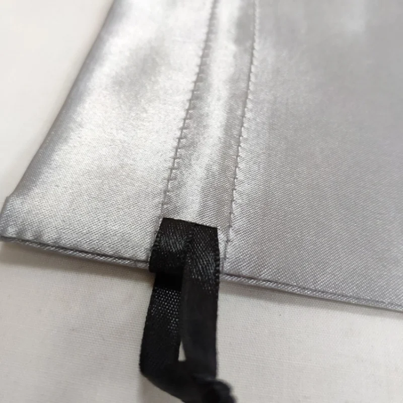 custom.Custom High Quality Drawstring Gray Satin Bag Packing Jewelry Silver Satin Drawstring Pouch
