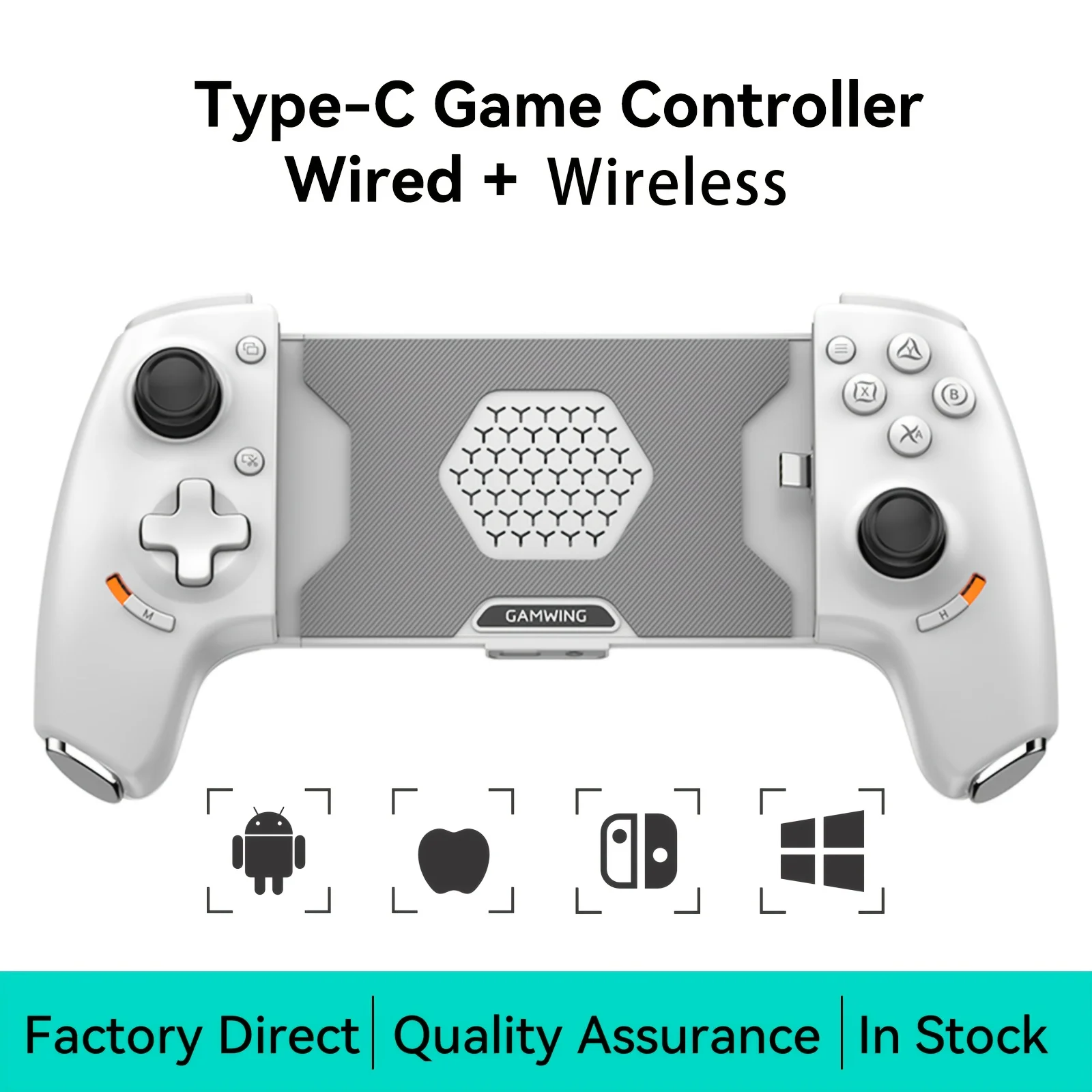 

NEW Gamwing AoBing Max Mobile Phone Game Controller Game pad Joystick Type-C Wired & BT Compatible with Android, iOS, PC, Switch