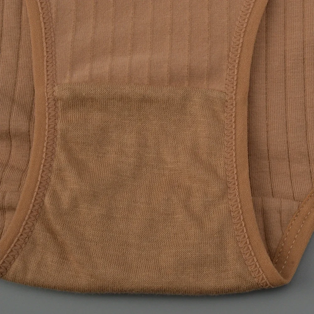 Měkké bavlněné kalhotky s vysokým pasem pro ženy, prodyšné, plus size, dámské kalhotky, pruhované - náhled 5