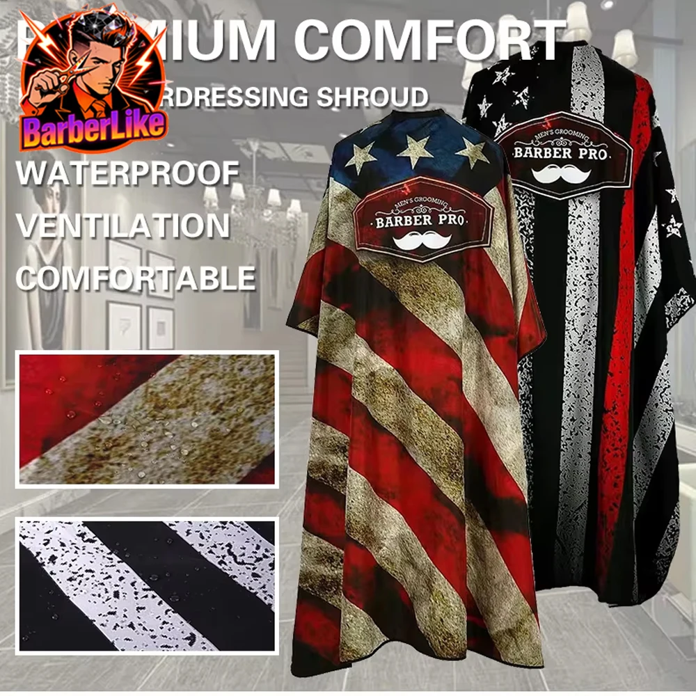 Barbershop Hairdressing Coat Waterproof Adjustable Gown Anti-static Buckle Haircut Cloth Barber Cape Tool