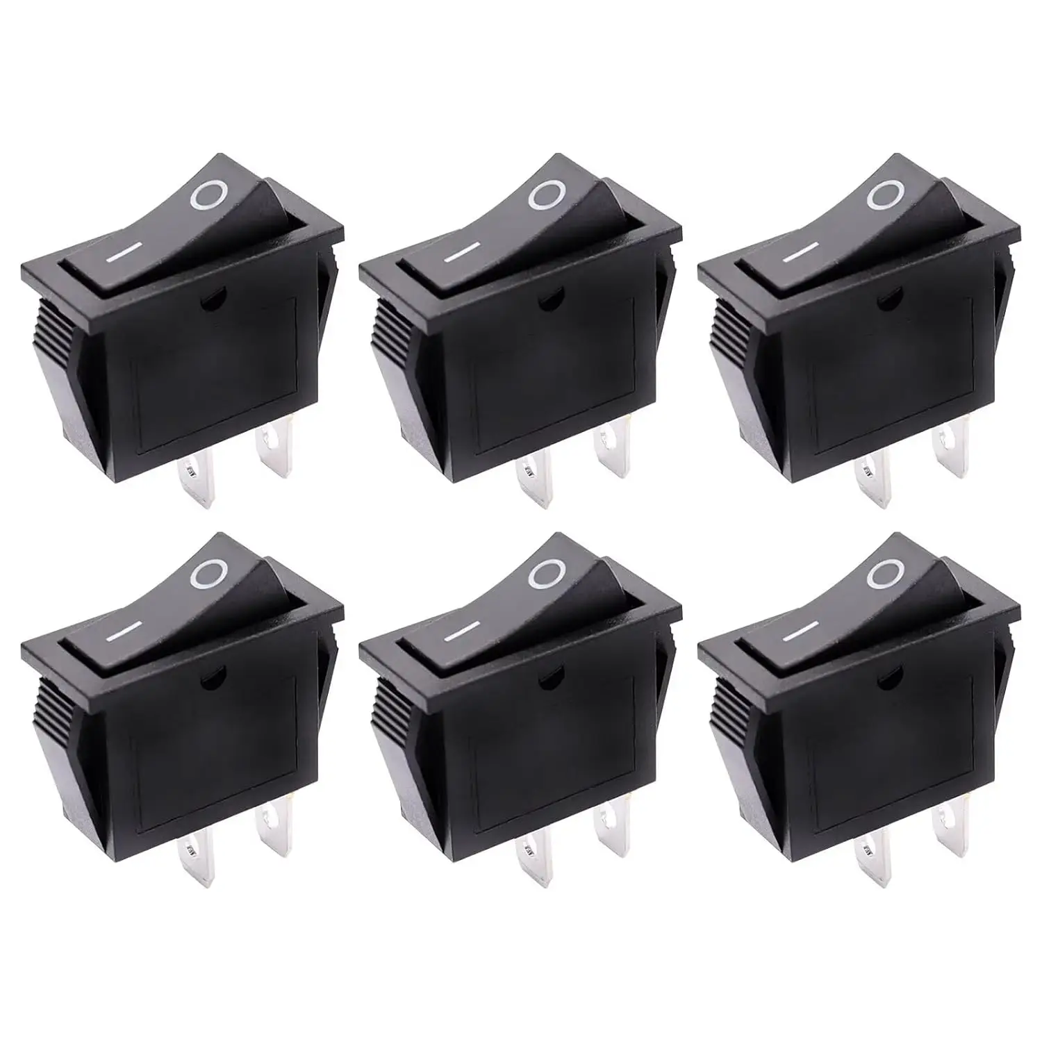 10PCS Rocker Switch 31x10mm 2 Pin SPST On Off AC250V Black Switch for Marine Boat RV Home Appliance DIY Electrical Projects
