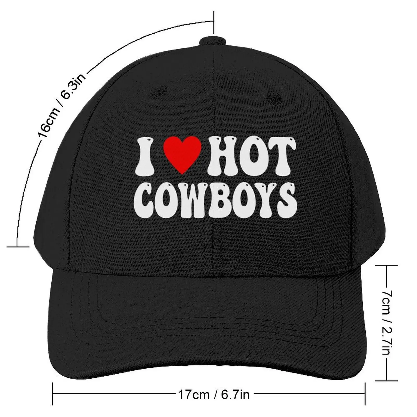 I Love Hot Cowboys shirt I Heart Cowboys Funny Country Western Baseball Cap Kids Hat Vintage Woman Men's