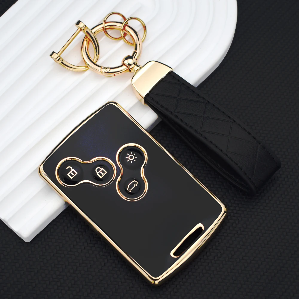 New TPU Car Card Key Case Cover Shell For Renault Duster Captur Clio Logan Megane 1 2 3 Koleos Scenic Nema Fluence Zoe Keychain