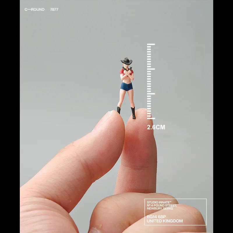 1:64 anime cowgirl mini boneca figura modelo em miniatura fotografia adereços modelo de cena diy mesa areia paisagismo ornamento presente