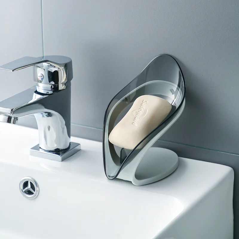 Leaf Shaped Non Porous Soap Tray with No Water Accumulation, Creative Soap Drain Shelf in The Bathroom