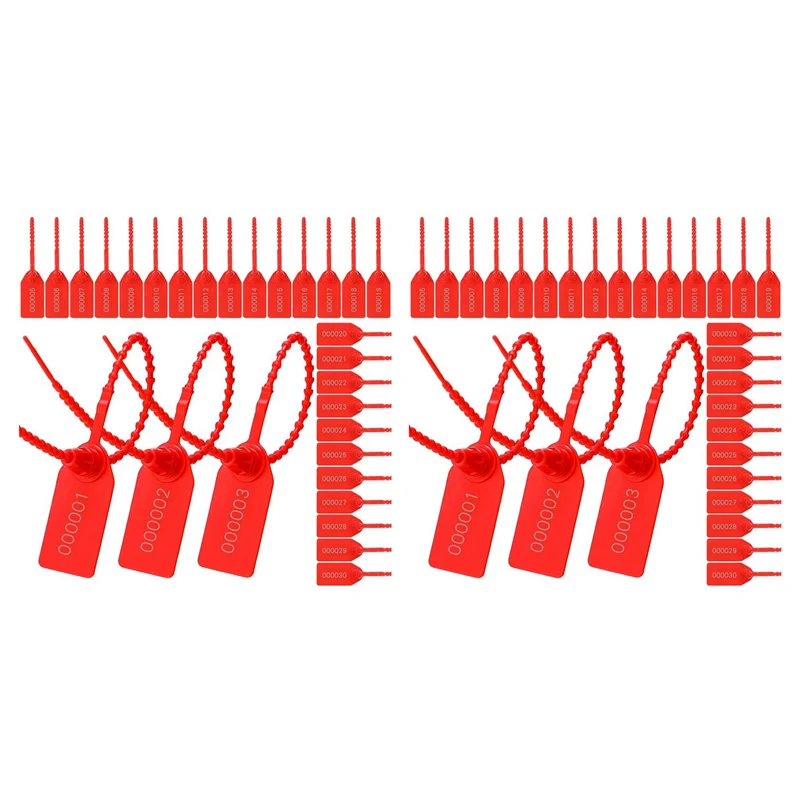 

AA49 600 Pcs Plastic Tamper Seals, Numbered Zip Ties Security Tags Safety Seals Disposable Self Locking Signage 250Mm
