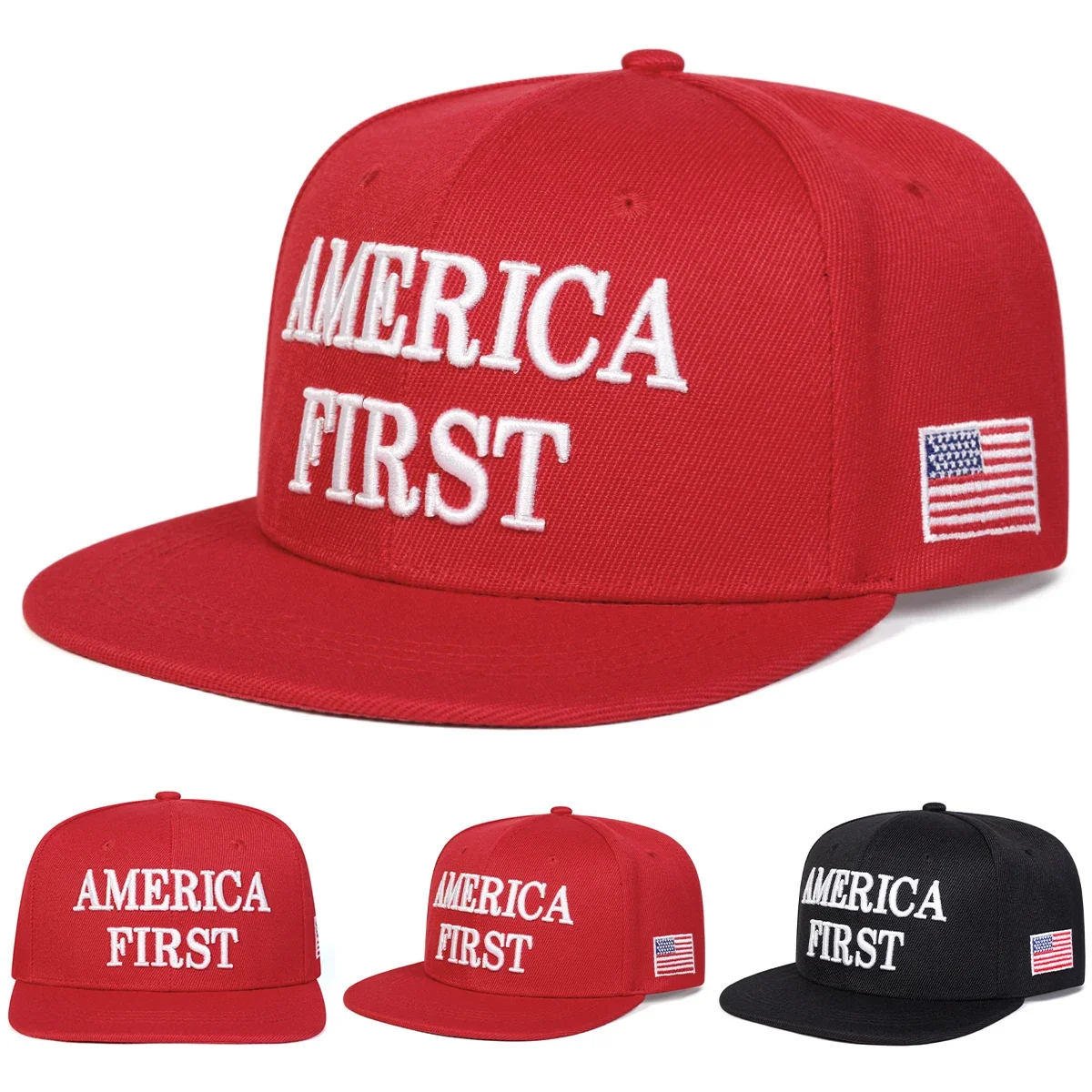 Unisex AMERICA FIRST Hip-Hop-Hüte mit Buchstabenstickerei, Frühling und Herbst, verstellbare, lässige Baseballkappen für den Außenbereich, Sonnenschutzhut
