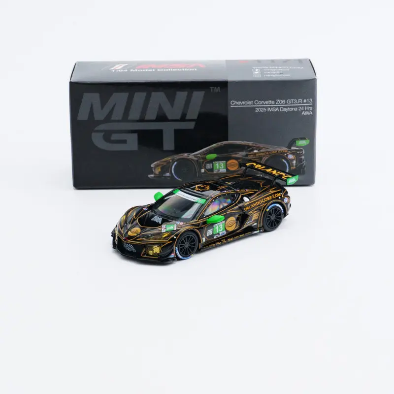 

MINI GT 1/64 #1171 Chevrolet Corvette Z06 GT3.R #13 AWA 2025 IMSA Daytona 24H Winner, Alloy Die-cast Model for Collectors